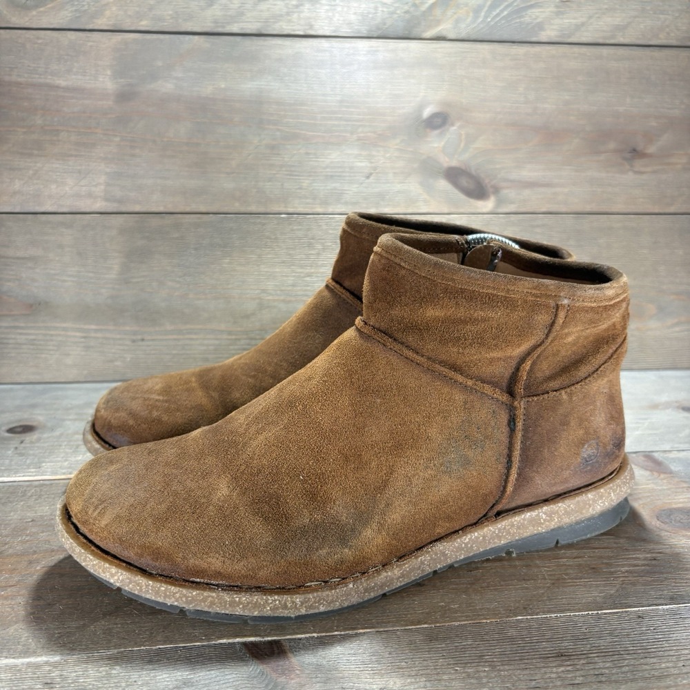 born tinley womens size 9.5 shoes brown leather side zip akle booties boots
